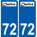 72 Challes escudo de armas de la etiqueta engomada de la placa de pegatinas de la ciudad