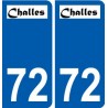 72 Challes escudo de armas de la etiqueta engomada de la placa de pegatinas de la ciudad