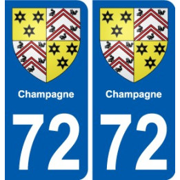 72 Champagne blason autocollant plaque stickers ville