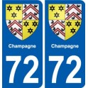 72 Champagne blason autocollant plaque stickers ville