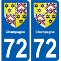 72 Champagne coat of arms sticker plate stickers city