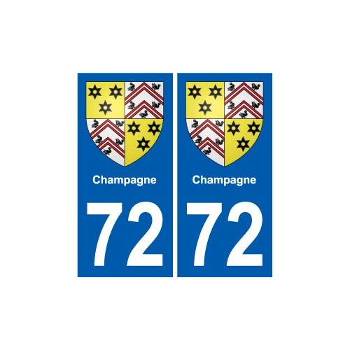 72 Champagne escudo de armas de la etiqueta engomada de la placa de pegatinas de la ciudad