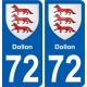 72 Dollon blason autocollant plaque stickers ville