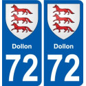 72 Dollon coat of arms sticker plate stickers city