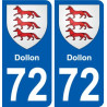 72 Dollon coat of arms sticker plate stickers city