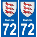 72 Dollon coat of arms sticker plate stickers city