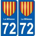 72 La Milesse blason autocollant plaque stickers ville