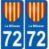 72 La Milesse blason autocollant plaque stickers ville