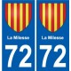 72 La Milesse blason autocollant plaque stickers ville