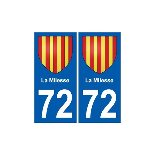 72 La Milesse coat of arms sticker plate stickers city