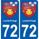 72 Champagne blason autocollant plaque stickers ville