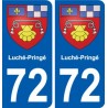 72 Champagne escudo de armas de la etiqueta engomada de la placa de pegatinas de la ciudad