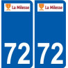 72 La Milesse escudo de armas de la etiqueta engomada de la placa de pegatinas de la ciudad