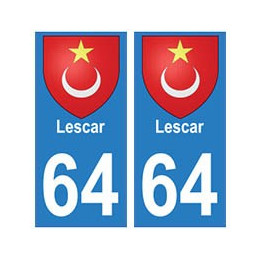 64 Lescar autocollant plaque immatriculation ville