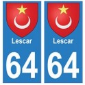 64 Lescar aufkleber plakette ez stadt