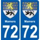 72 Mamers blason autocollant plaque stickers ville