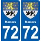 72 Mamers coat of arms sticker plate stickers city