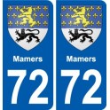72 Mamers blason autocollant plaque stickers ville