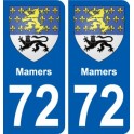 72 Mamers coat of arms sticker plate stickers city