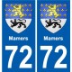 72 Mamers coat of arms sticker plate stickers city