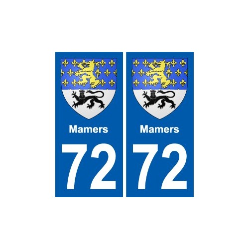 72 Mamers escudo de armas de la etiqueta engomada de la placa de pegatinas de la ciudad
