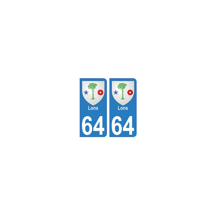 64 Lons autocollant plaque immatriculation ville