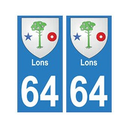 64 Lons autocollant plaque immatriculation ville