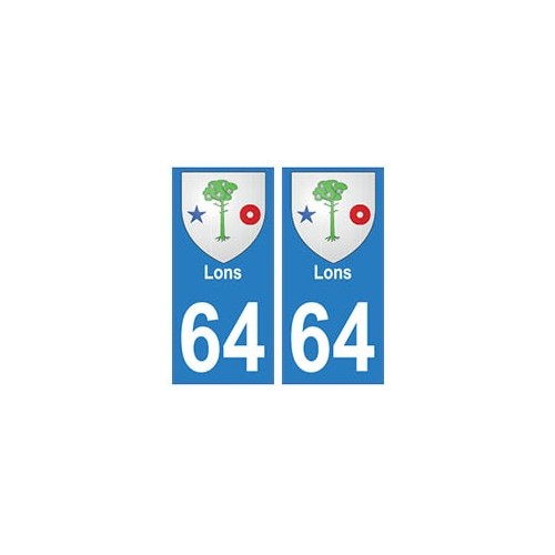 64 Lons autocollant plaque immatriculation ville