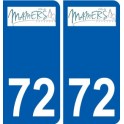 72 Mamers logo autocollant plaque stickers ville