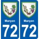 72 Marçon blason autocollant plaque stickers ville