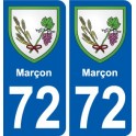 72 Marçon blason autocollant plaque stickers ville