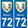 72 Marçon coat of arms sticker plate stickers city