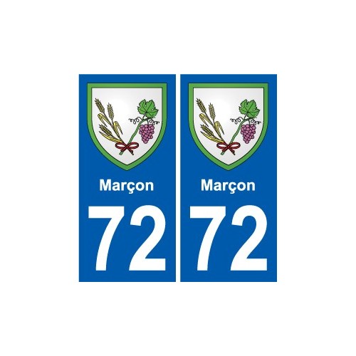 72 Marçon coat of arms sticker plate stickers city
