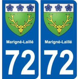 72 Marigné-Laillé coat of arms sticker plate stickers city