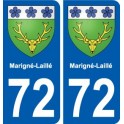 72 Marigné-Laillé blason autocollant plaque stickers ville