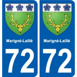 72 Marigné-Laillé coat of arms sticker plate stickers city
