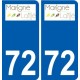 72 Marigné-Laillé escudo de armas de la etiqueta engomada de la placa de pegatinas de la ciudad