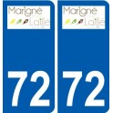 72 Marigné-Laillé logo autocollant plaque stickers ville