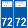 72 Marigné-Laillé wappen aufkleber typenschild aufkleber stadt