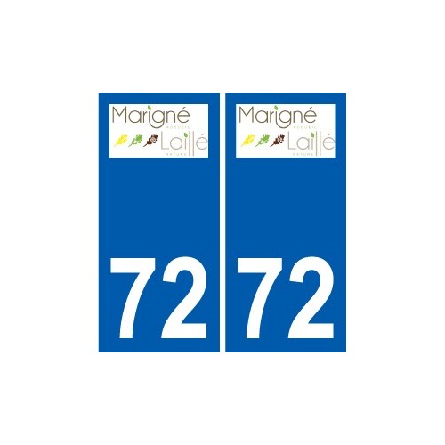 72 Marigné-Laillé coat of arms sticker plate stickers city
