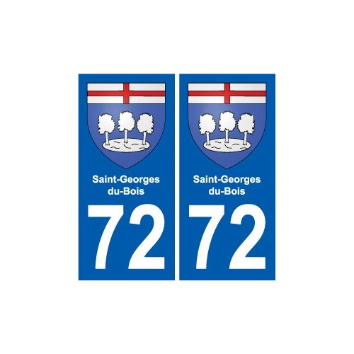 72 Saint-Georges-du-Bois escudo de armas de la etiqueta engomada de la placa de pegatinas de la ciudad