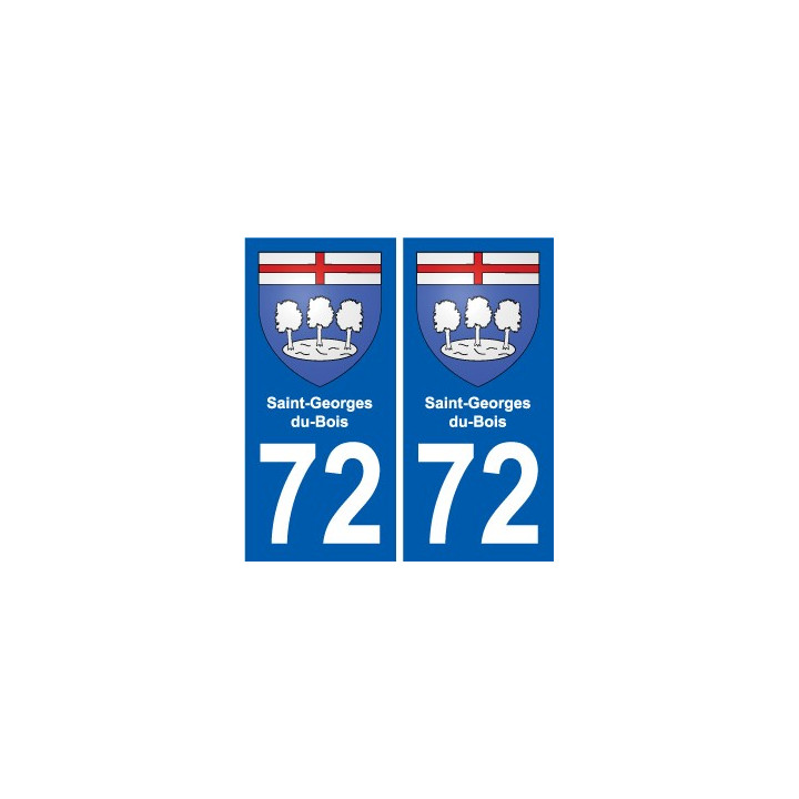 72 Saint-Georges-du-Bois escudo de armas de la etiqueta engomada de la placa de pegatinas de la ciudad