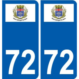 72 Saint-Georges-du-Bois escudo de armas de la etiqueta engomada de la placa de pegatinas de la ciudad