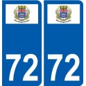 72 Saint-Georges-du-Bois escudo de armas de la etiqueta engomada de la placa de pegatinas de la ciudad