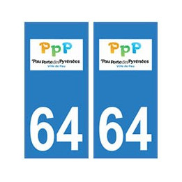 64 Pau logo autocollant plaque immatriculation ville
