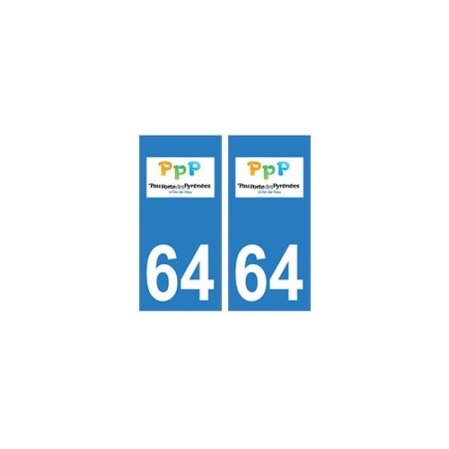 64 Pau logo autocollant plaque immatriculation ville