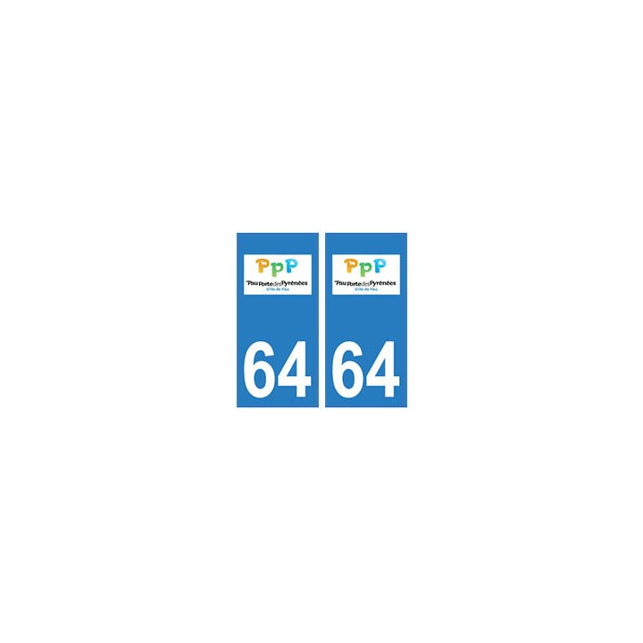 64 Pau logo autocollant plaque immatriculation ville