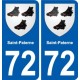 72 Saint-Paterne escudo de armas de la etiqueta engomada de la placa de pegatinas de la ciudad
