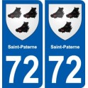 72 Saint-Paterne coat of arms sticker plate stickers city