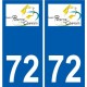 72 Saint-Paterne escudo de armas de la etiqueta engomada de la placa de pegatinas de la ciudad